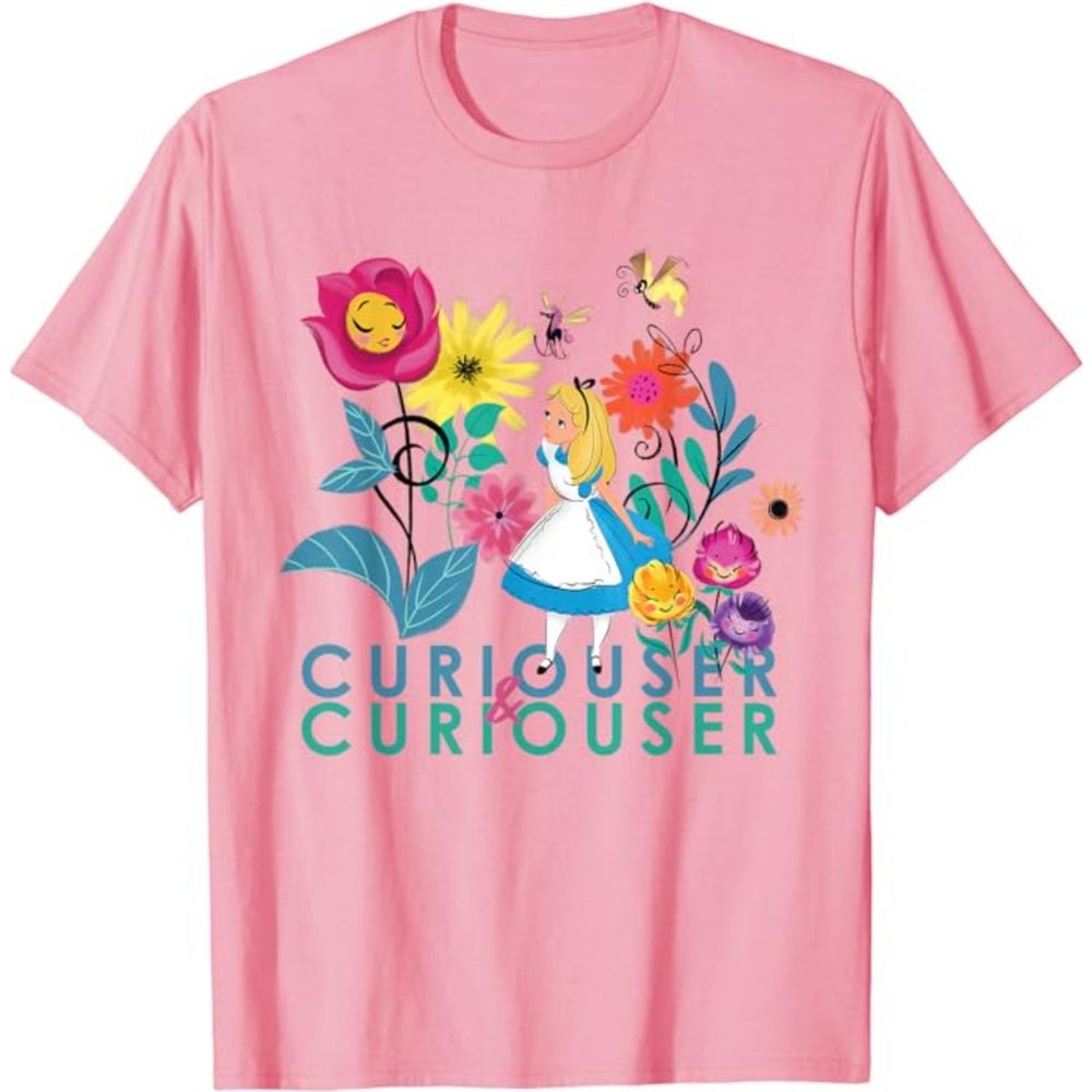 Disney Alice in Wonderland Curiouser & Curiouser Girls T-Shirt SZ US L  : NWOT